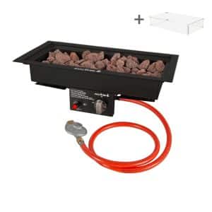 Cheminée de table | EasyFires | Inox en Noire | 25x50 cm