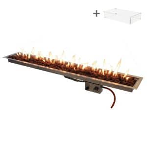Brûleur encastrable 150x25 | Inox | Enjoyfires