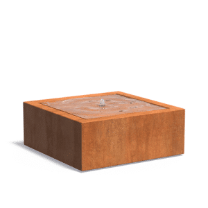 Table d’eau | Acier Corten | Hauteur 40 cm | 100 x 100 cm