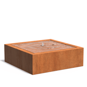 Table d’eau | Acier Corten | Hauteur 40 cm | 120 x 120 cm