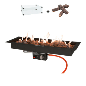 Zwarte inbouwbrander rechthoek summer set