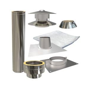 Dubbelwandige kachelpijp - complete set (geschikt voor Enjoyfires)