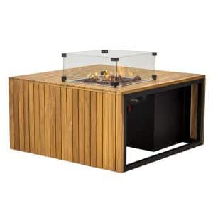 Enjoyfires Mida vuurtafel vierkant met glasombouw
