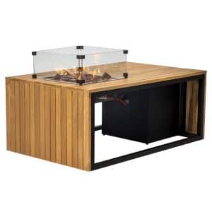 Enjoyfires vuurtafel Mida rechthoek zwart teak
