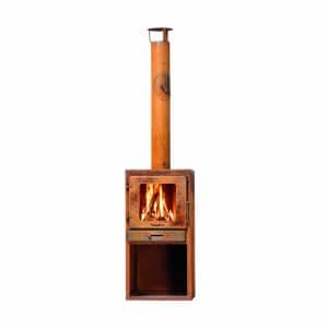 Enjoyfires poêle à bois en acier corten Ardora 50x50x100 cm