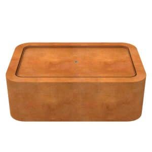 Enjoywater | Table d’eau en acier Corten à coins arrondis | Hauteur 40 cm | 120 x 80 cm