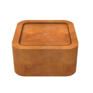 Enjoywater | Table d’eau en acier Corten à coins arrondis | Hauteur 40 cm | 60 x 60 cm