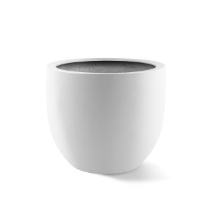 ronde witte polyester plantenbak voor binnen en buiten