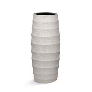 Hoge polyester plantenbak in de kleur sand