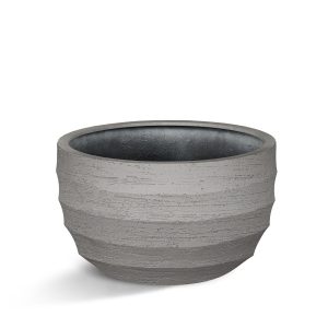Ronde polyester plantenbak met ribbels
