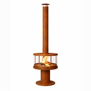 Enjoyfires | Poêle à bois Hierro | Acier corten | 90 × 99,5 cm