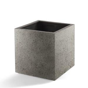vierkante polyester plantenbak in betonlook