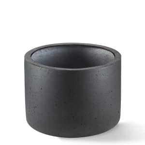 Polyester plantenbak antraciet rond