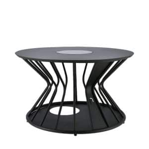 zwarte salontafel tuin met verlichting solar paneel