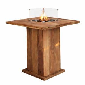 Easyfires | Table haute brasero | Bois dur Cumaru | Carré