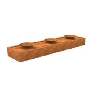 Enjoywater | Table d’eau en acier corten avec vasques d’eau | Hauteur 40 cm | 400 x 100 cm