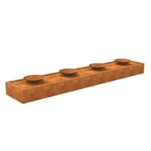 Enjoywater | Table d’eau en acier corten avec vasques d’eau | Hauteur 40 cm | 500 x 100 cm