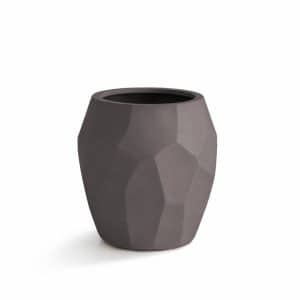 Polyester Jardinière | Liscio Facet Pot Ash Brown | Dim. variées