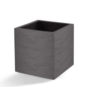 Jardinière en polyester | Terreno Cube Ash Brown | Dim. variées
