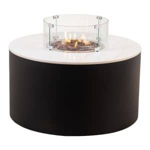 Easyfires | Table brasero Circle | Marbre & Aluminium | Ronde noire | Ø90 cm